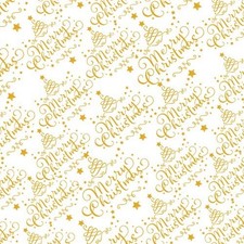 Christmas Cellophane Gold Merry Xmas Pattern Gift Hamper wrapping 80cm wide