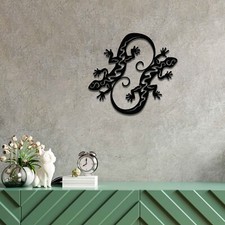 Rusty Metal Geckos Wall Decor