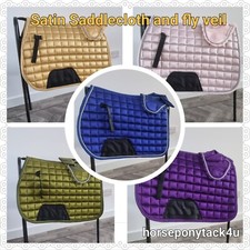 SALE LUXURY SET  padded Saddle cloth Pad numnah set with fly veil pony  cob/full