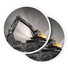 2x Vinyl Stickers 360 Excavator Construction Machine Digger #50005