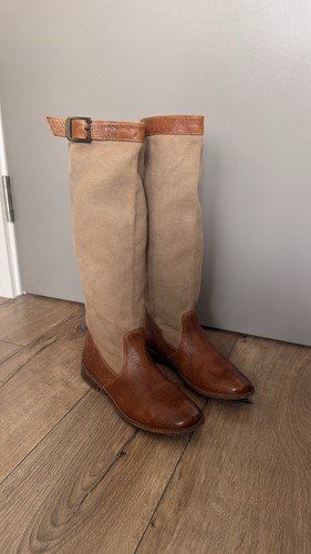 Frye leather canvas - leather,