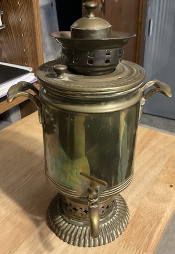 Antique brass russian samovar - antique,