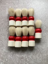 Bundle of Vintage Men’s Beard Shaving Brushes Red & White Handles 9 in Total 