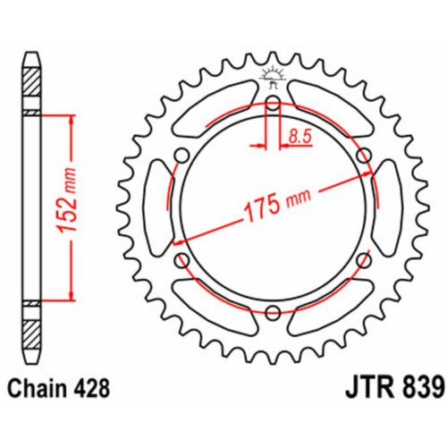 Standard rear steel sprocket - standard,