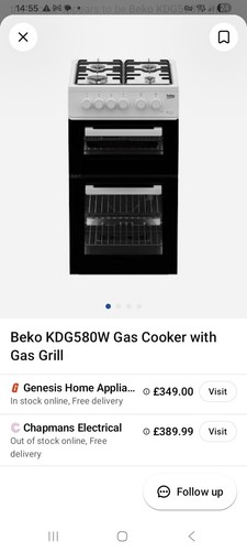 Beko kdg580w gas cooker with - beko,