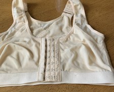 Front Fastening Comfort Straps Non Wired Bra Bralette Beige Medium Size 12
