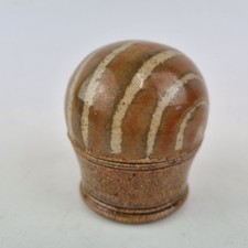 Andrew & Joanna Young Studio Pottery Box And Cover Brown Glaze. A & J Pottery