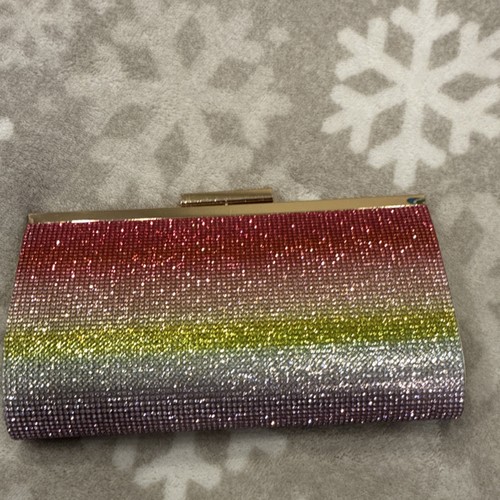 Rainbow crystal ombré clutch - crystal,