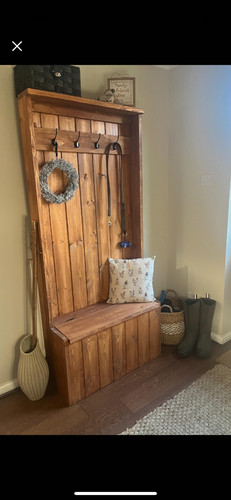 Wooden hallway monks bench - wooden,