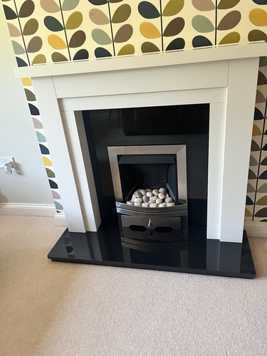 Modern white fireplace - modern,