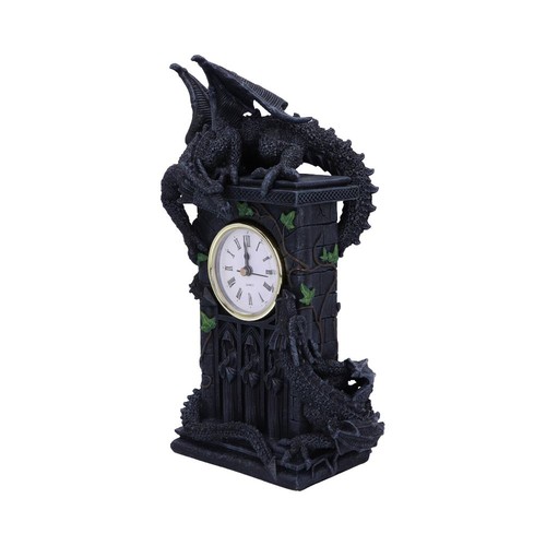 Duelling dragon clock figurine - clock,