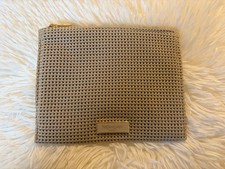 Yves Saint Laurent Beauté YSL Beige Cosmetic Flat Pouch Bag