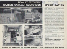 Renault Estafette Touriste Caravan & 12 Seater Bus Conversion Sales Brochure