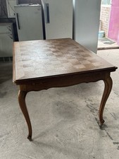 Vintage Oak French Dining Table and 6 matching chairs.