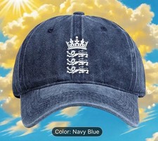 England Cricket Soft Cap Hat Vintage Washed Style Blue Summer Beach Supporter
