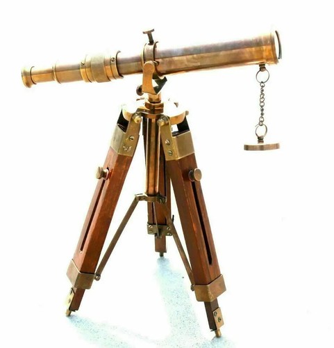 Telescope with wooden brown - telescope,