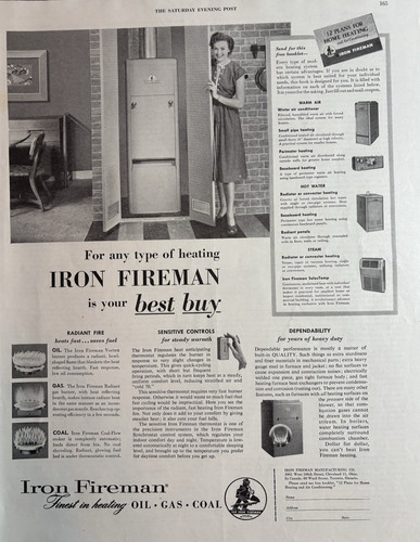 1954 iron fireman heating gas - iron,