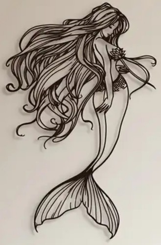 Flowing haired mermaid themed - flowing,
