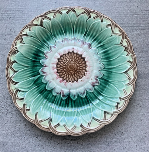Vintage majolica sunflower - vintage, "sunflower"