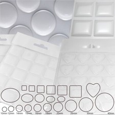 Clear Epoxy Resin Dome 3D Gel Stickers Silicone Round Circle Square Oval Heart