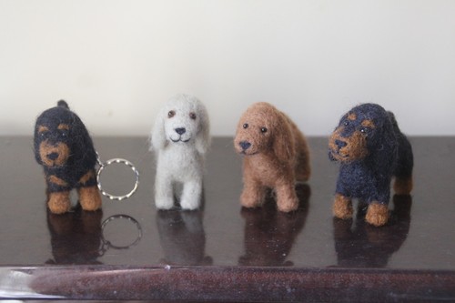 Needle felted dachshunds - felted,