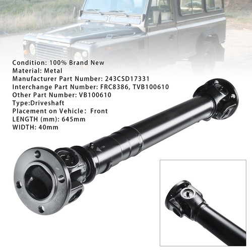 Front propshaft tvb100610 - tvb100610, for