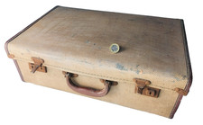 Luggage Case Brown Missing Key Vintage ra