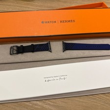 Genuine Apple Watch Hermes NOIR / BLEU SAPHIR Jumping Single Tour 42mm 41mm 40mm