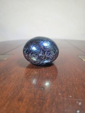 Vintage Dark Iridescent Dome Shaped Art Glass Paperweight 