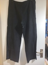Womans Black Linen Trousers