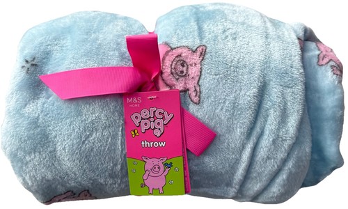 New percy pig fleece throw - m&s,