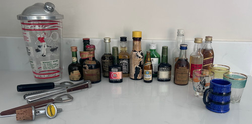 Vintage cocktail bar set with