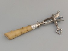 Antique Ham Bone Holder with Knopped Antler Horn Handle