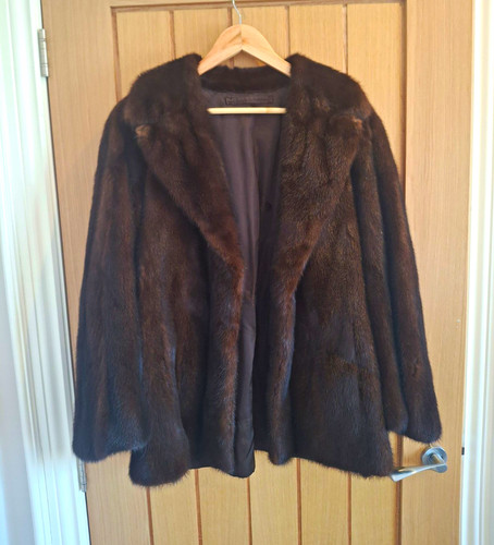 Women brown genuine mink - brown,