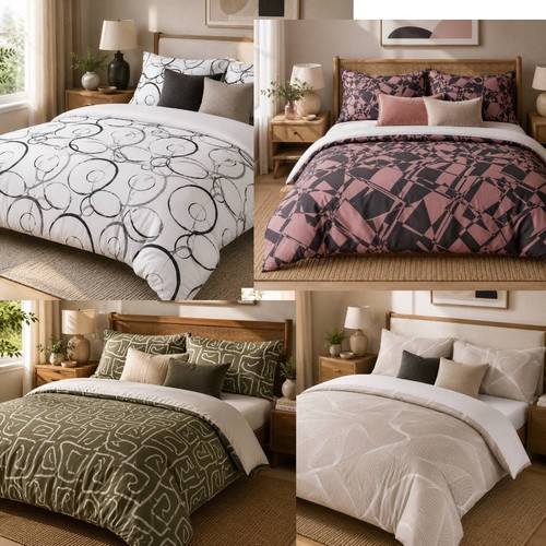 Geometric duvet cover set - duvet,
