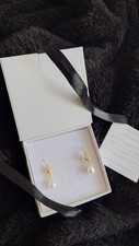 Deborah Blythe Emma Freshwater Pearl GOLD Drop Earrings RRP £195