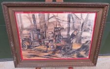 Framed Pastel Picture of an Alembic Brewing Moonshine, Attributed to Kim Thrower