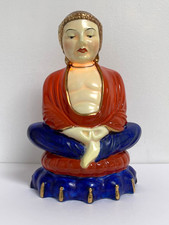 Vintage 1950s Art Deco Style Ceramic Buddha Night Light Lamp Smoke Absorber