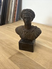 Vintage Bronze Roman Emperor Tiberius/Tiberio Bust 7” Tall