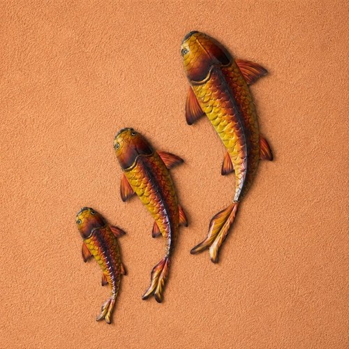 Set hand painted koi carp - set,
