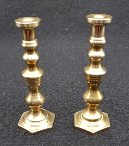 Pair vintage solid brass - solid,