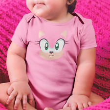 Amy Hedgehog Babygrow Romper Baby Grow Vest - Retro Classic Game Cute Sweet Pink