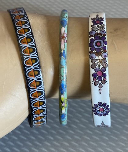Vintage enamel bangle - lot, 3