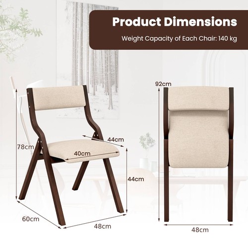 Folding dining chair pack - chair, 2-pack