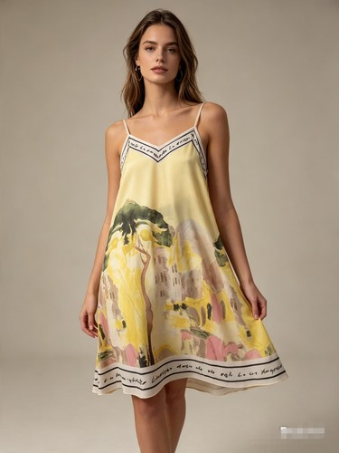 Landscape print shot dress - landscape,