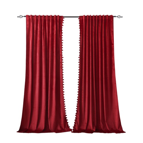 Pair velvet curtains - velvet, blackout