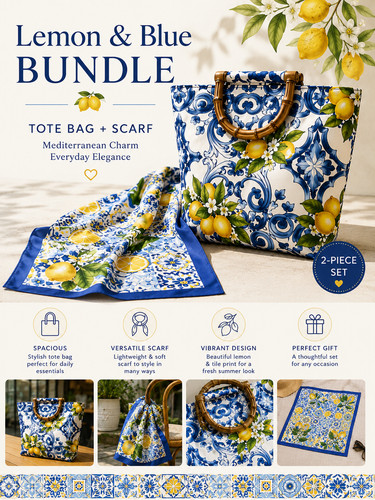 Mediterranean lemon tote - tote, &