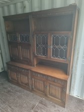 VINTAGE OAK 1950s OLD CHARM WOOD BROS DRESSER CABINET PAIR £480