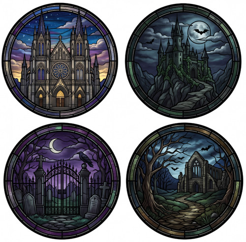 Gothic stained glass window - stained,