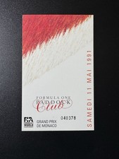 Ayrton Senna 56th F1 Pole Paddock Pass - 1991 Monaco Grand Prix